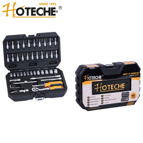   Dugókulcs klt. 46 részes kofferben, vegyes 1/4", Profi CR-V Hoteche