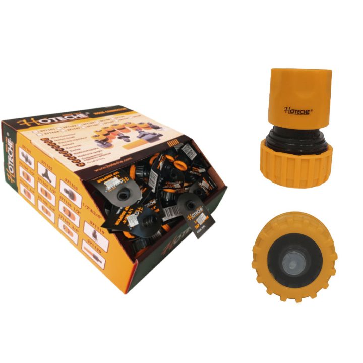 Gyorscsatlakozó körmös 3/4" víz-stoppos (40db/doboz) Hoteche