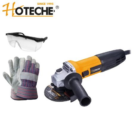   Sarokcsiszoló szett 115mm 750W korong + védőeszközök Hoteche